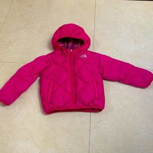Girls  North Face 550 Down Filled Reversible Jacket Coat Pink Toddler 3T